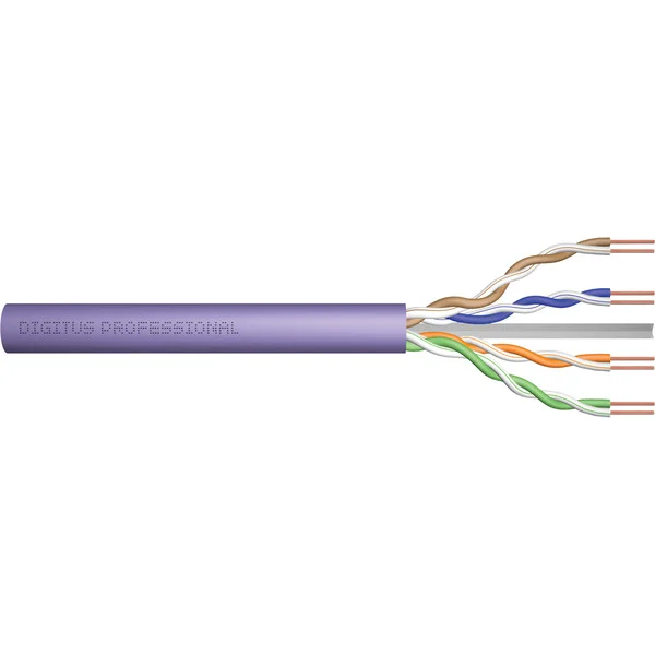 Digitus Professional Cat.6 U/UTP Verlegekabel simplex, Dca (violett, 500 Meter Trommel)