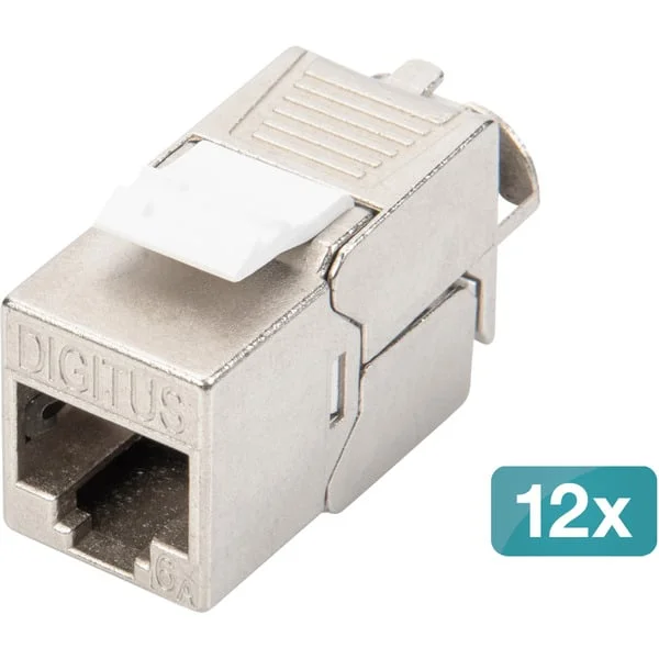 Digitus CAT 6A Keystone Modul geschirmt werkzeugfrei 12 Stk., Keystone-Modul