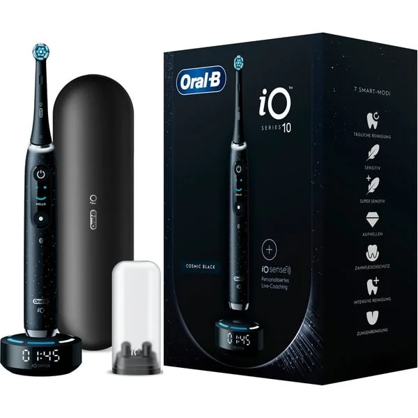 Oral-B iO Series 10, Elektrische Zahnbürste (schwarz, Cosmic Black)