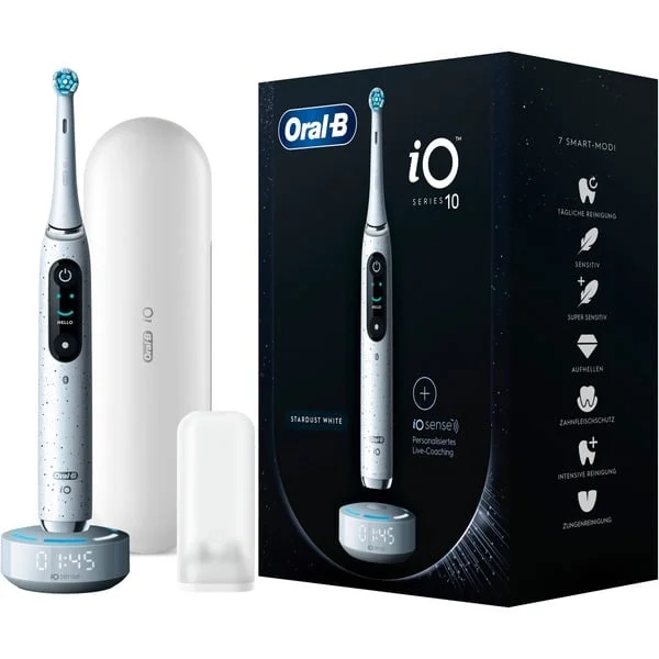 Oral-B iO Series 10, Elektrische Zahnbürste (weiß, Stardust White)