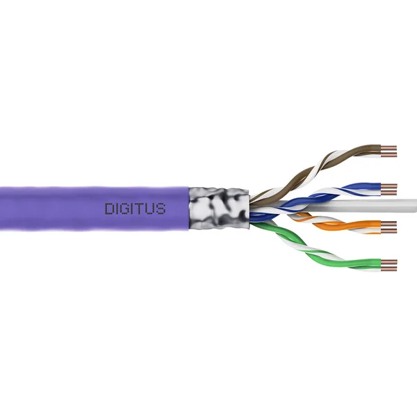 Digitus Professional Cat.6 F/UTP Verlegekabel simplex, Cca (violett, 305 Meter Trommel)