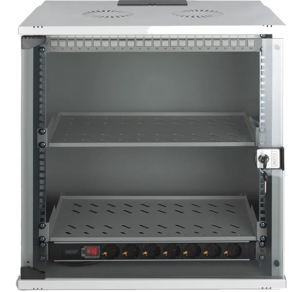 Digitus Netzwerk-Set SOHO Pro 19" 540x400 mm (BxT), IT-Schrank (hellgrau, 12 Höheneinheiten)