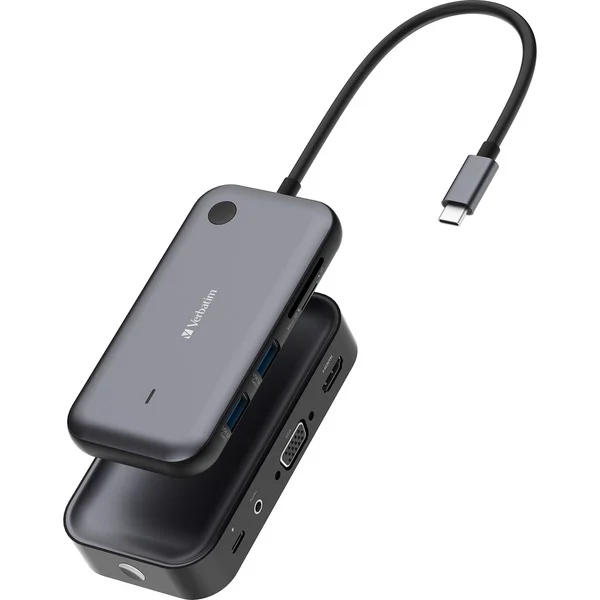 Verbatim Share My Screen 1080p USB-Wireless Adapter WDA-01, Dockingstation (schwarz, HDMI, VGA, USB-C, SD, microSD)