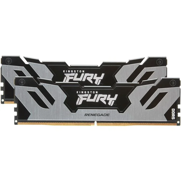 Kingston FURY DIMM 32 GB DDR5-6400 (2x 16 GB) Dual-Kit, Arbeitsspeicher (schwarz/silber, KF564C32RSK2-32, Fury Renegade Silver, INTEL XMP)
