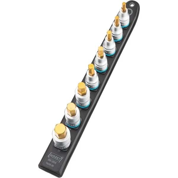 Hazet SmartRail 1/2" Steckschlüsseleinsatz-Satz Innensechskant, 8-teilig (schwarz, 6mm - 17mm, kurz)
