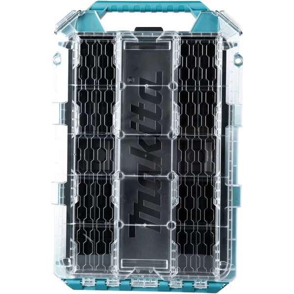 Makita MAKTRAK Organizer flach M, Werkzeugkiste (blau/transparent, Transparenter Deckel)