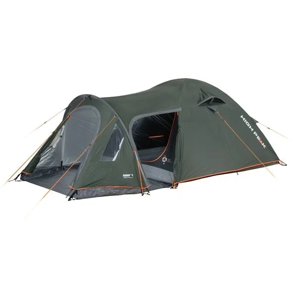 High Peak Kuppelzelt Kira 3.1 (dunkelgrün/grau, mit Tunnelvorbau, Climate Protection 80)