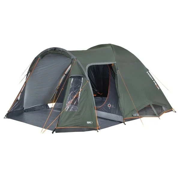 High Peak Kuppelzelt Tessin 4.1 (dunkelgrün/grau, mit Tunnel-Vorbau, Climate Protection 80)