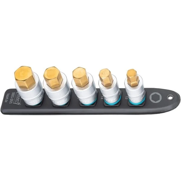 Hazet SmartRail 1/2" Steckschlüsseleinsatz-Satz Innensechskant, 5-teilig (schwarz, 12mm - 22mm, kurz)