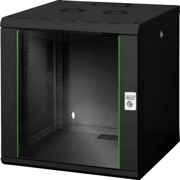 Digitus Professional Wandgehäuse Unique Serie - 600x600 mm (BxT), IT-Schrank (schwarz, 12 Höheneinheiten)