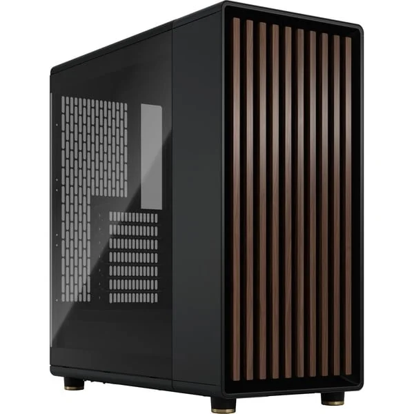 Fractal Design North Charcoal Black TG Dark, Tower-Gehäuse (schwarz/holz, Tempered Glass-Version)