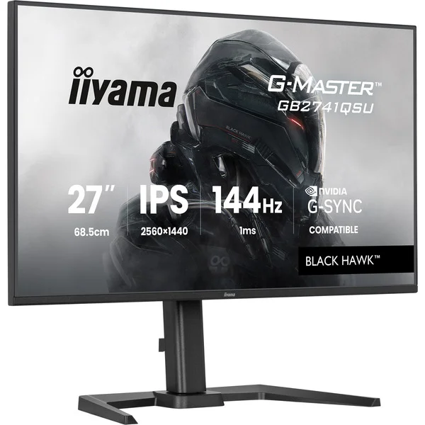 iiyama G-Master GB2741QSU-B1 Black Hawk, Gaming-Monitor (68.6 cm (27 Zoll), schwarz (matt), QHD, IPS, HDMI, DP, G-Sync komp., USB-Hub, Höhenverstellung, 144Hz Panel)