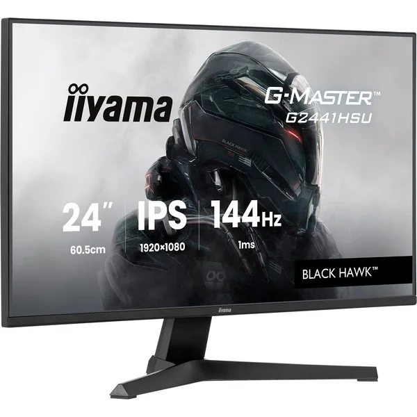 iiyama G-Master G2441HSU-B1 Black Hawk, Gaming-Monitor (60.5 cm (23.8 Zoll), schwarz, FullHD, IPS, HDMI, DP, Free-Sync, USB-Hub, 144Hz Panel)