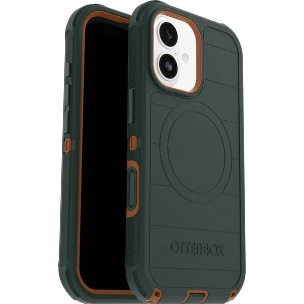 Otterbox Defender Pro, Handyhülle (dunkelgrün/orange, iPhone 17, MagSafe)