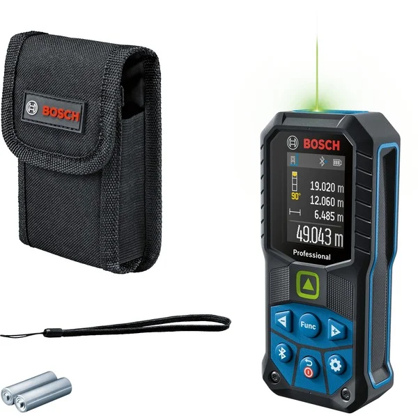 Bosch Professional Laser-Entfernungsmesser GLM 50-27 CG Professional (blau/schwarz, Reichweite 50m, grüne Laserlinie)