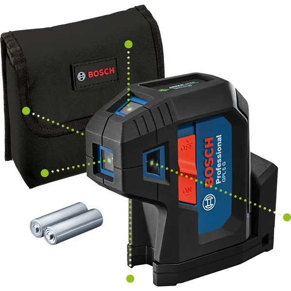 Bosch Professional Punktlaser GPL 5 G Professional (blau/schwarz, grüne Laserpunkte)