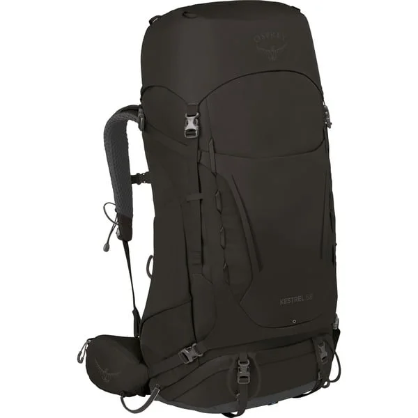 Osprey Kestrel 58 , Rucksack (schwarz, 56 Liter / Größe S/M )