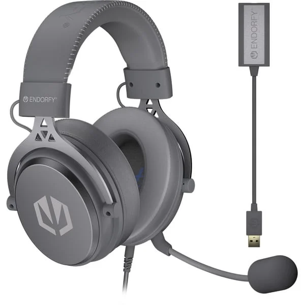 ENDORFY VIRO Plus USB Alt Gray, Gaming-Headset (dunkelgrau, USB-A, 3.5 mm Klinke, 7.1-USB-Soundkarte)