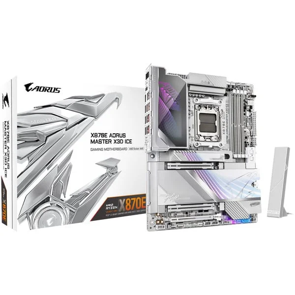 GIGABYTE X870E AORUS MASTER X3D ICE, Mainboard (silber/weiß)