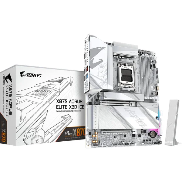 GIGABYTE X870 AORUS ELITE X3D ICE, Mainboard (silber/weiß)