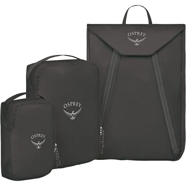 Osprey Ultralight Starter Set, Tasche (schwarz, 2 Packing Cubes, 1 Kleidermappe)