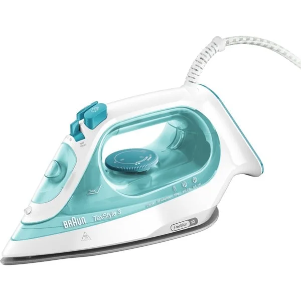 Braun TexStyle 3 SI 3041GR, Dampfbügeleisen (weiß/türkis)