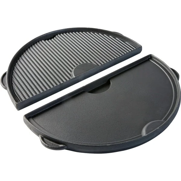 Big Green Egg Halbrunde Grillplatte aus Gusseisen XL (anthrazit, für Big Green Egg XLarge)