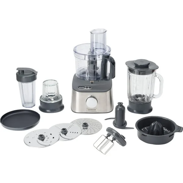 Kenwood Küchenmaschine MultiPro Compact+ (silber, 800 Watt, integrierte Waage, Mixaufsatz und Blend-Xtract 2GO)