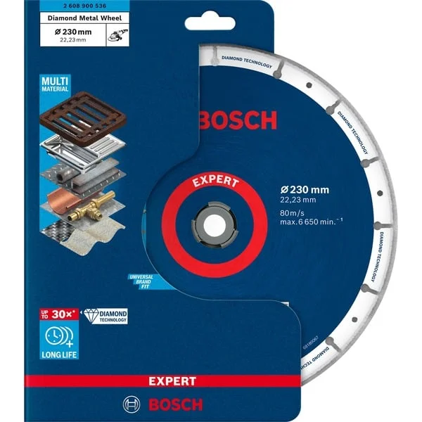 Bosch Professional Diamanttrennscheibe Expert Diamond Metal Wheel, Ø 230mm (Bohrung 22,23mm)