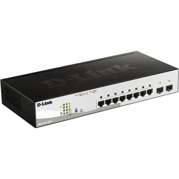 D-Link DGS-1210-08P/E, Switch (silber/schwarz, 2 Gigabit-Combo-Ports)
