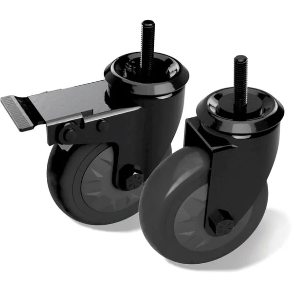 Big Green Egg Schwenkrollen-Satz, 2 Stück, Räder-Set (schwarz, für EGG Nest, modulares System und Akazientisch)