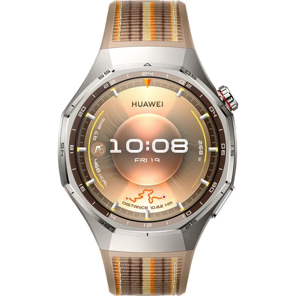 Huawei Watch GT 6 Pro (Atum-B29W), Smartwatch (schwarz, Titangehäuse, braunes Nylonarmband)