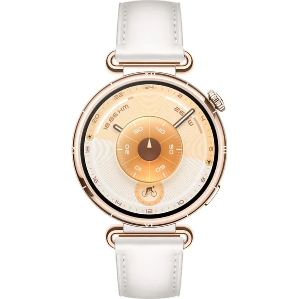 Huawei Watch GT 6 41mm (Konsu-B19L), Smartwatch (gold, weißes Lederverbundarmband)
