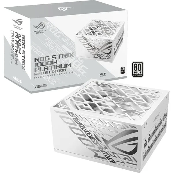 ASUS ROG-STRIX-1000P-GAMING-WHITE, PC-Netzteil (weiß, 1x 12-Pin High Power GPU, 4x PCIe, Kabelmanagement, 1000 Watt)