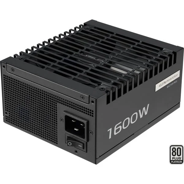 ASUS Pro WS 1600W Platinum, PC-Netzteil (schwarz, 2x 12 Pin High Power GPU, 4x PCIe, Kabelmanagement, 1600 Watt)