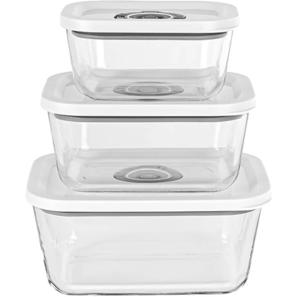 Rommelsbacher Vakuumier Glasbehälter-Set VCG 1 (transparent, 3-teilig, 350ml, 670ml, 1.100ml)
