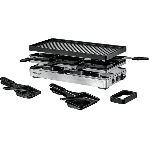 Rommelsbacher Pizza Raclette RCP 1800 (schwarz/edelstahl, 1.800 Watt, Pizza-Funktion mit Unterhitze)