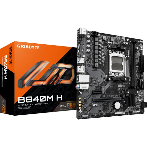 GIGABYTE B840M H, Mainboard (schwarz/grau)