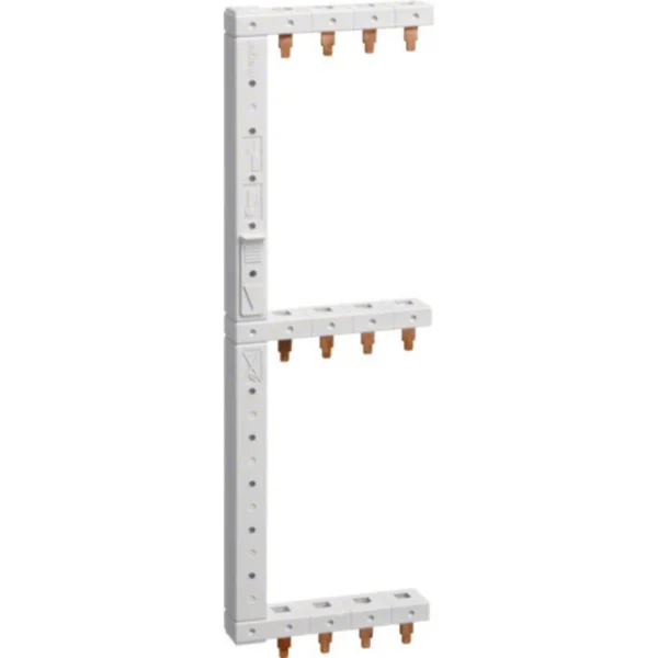 Hager Phasenschiene 3 polig plus Neutralleiter 3 reihig 125 Millimeter links vertikal (braun, Retail)