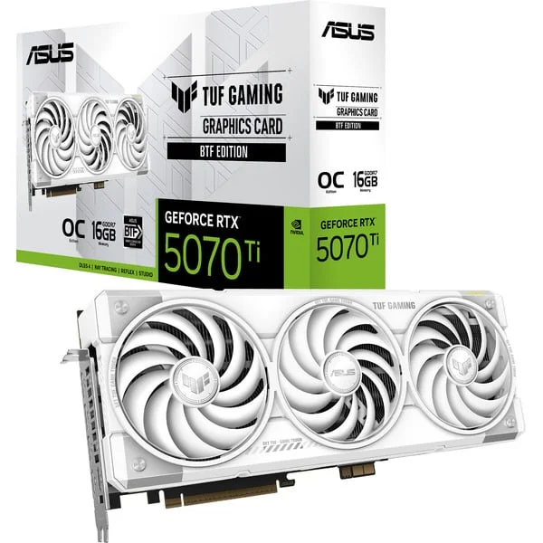 ASUS GeForce RTX 5070 Ti TUF BTF OC WHITE Edition, Grafikkarte (DLSS 5, 3x DisplayPort, 2x HDMI 2.1)