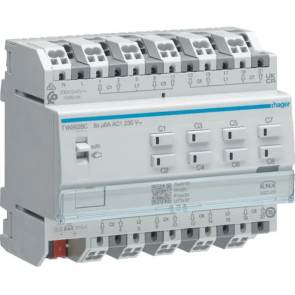 Hager Rollladen Jalousieaktor achtfach KNX 230 Volt (Retail)
