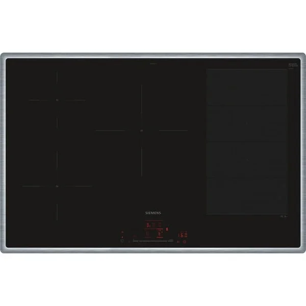 Siemens EX845HVC1E iQ700, Autarkes Kochfeld (schwarz/edelstahl, 80 cm, Home Connect)