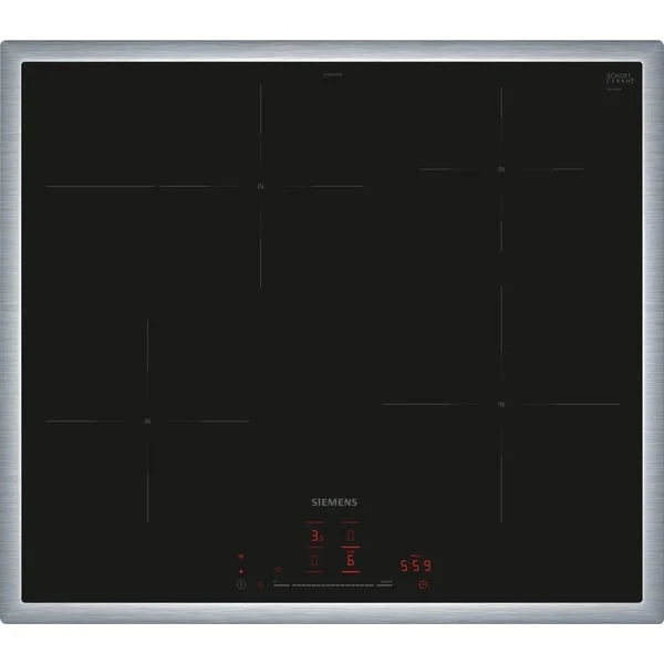 Siemens EH645HFB1E iQ300, Autarkes Kochfeld (schwarz/edelstahl, 60 cm, Home Connect)