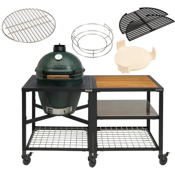Big Green Egg Large Frame Paket , Holzkohlegrill (grün, Ø 46cm)