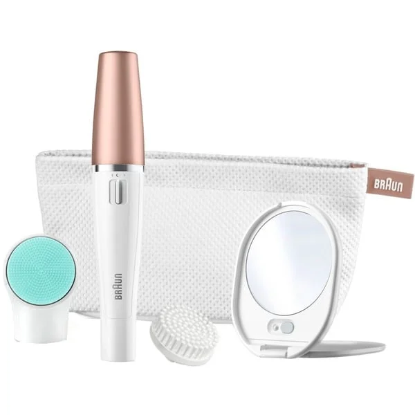 Braun FaceSpa 851V Gesichtsepilierer/-bürste, Epiliergerät (weiß/bronze)