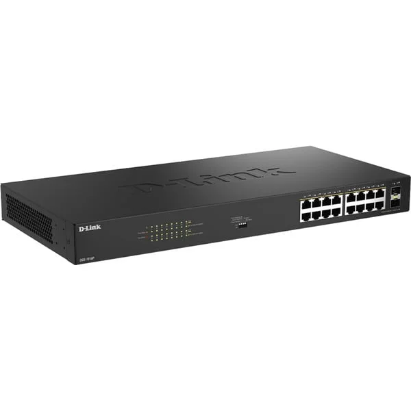 D-Link DGS-1018P, Switch (schwarz, 240W PoE Budget)