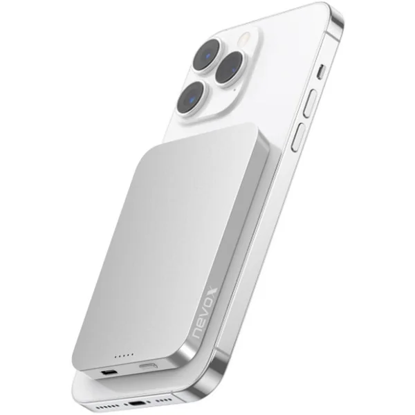 Nevox Wireless Magnetic POWERBANK QI2 - 5000mah (silber/weiß)