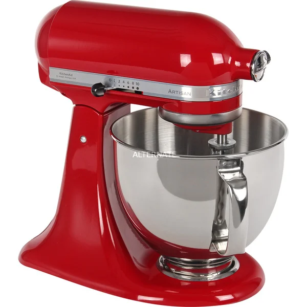 KitchenAid Artisan 5KSM125EER Empire-Rot, Küchenmaschine (rot, 300 Watt)