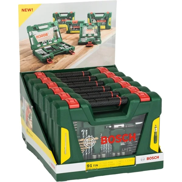 Bosch Heimwerken & Garten V-Line TIN Bohrer- / Bit-Set, 91-teilig, Bohrer- & Bit-Satz (grün)
