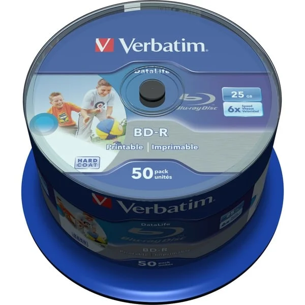 Verbatim BD-R 25GB, Blu-ray-Rohlinge (6fach, 50 Stück, bedruckbar)
